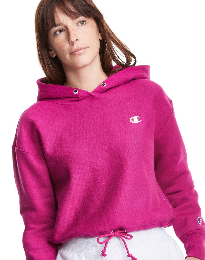 Champion Hoodie Dames - Roze - Reverse Weave Cinch Bottom ( 307482-CBE )